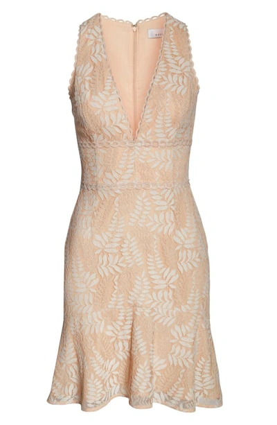 Shop Adelyn Rae Hazel Plunging V-neck Lace Cocktail Dress In English Rose