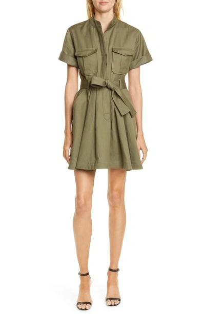 Shop A.l.c Bryn Belted A-line Dress In Army