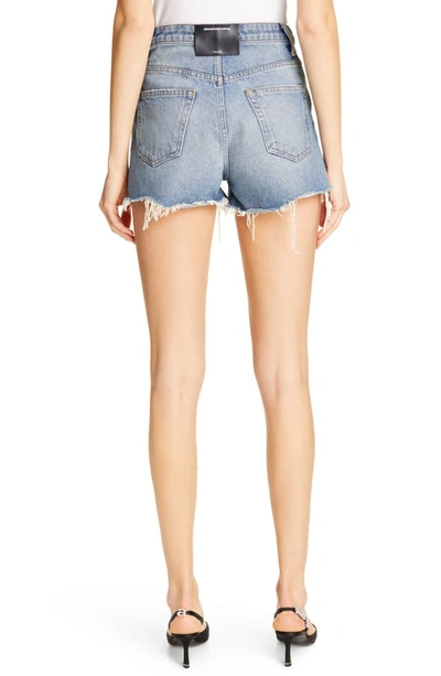 Shop Alexander Wang Bite Flip Denim Shorts In Vintage Mid Indigo