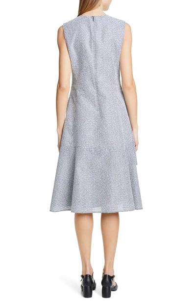 Shop Adeam Ruffle Hem Tweed Dress In Slate