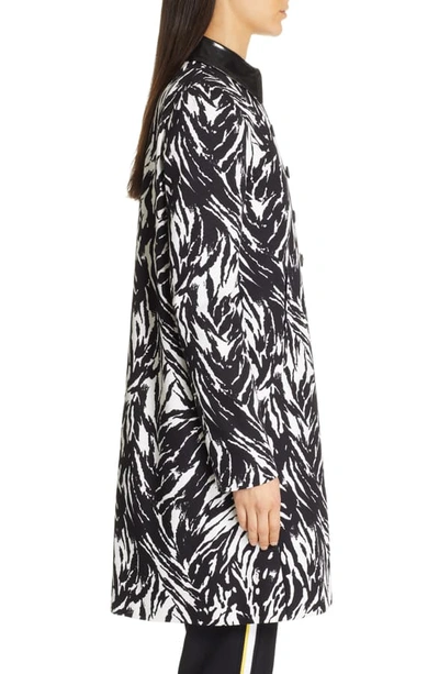 Shop N°21 N?21 Zebra Print Cotton Coat In Black/ White