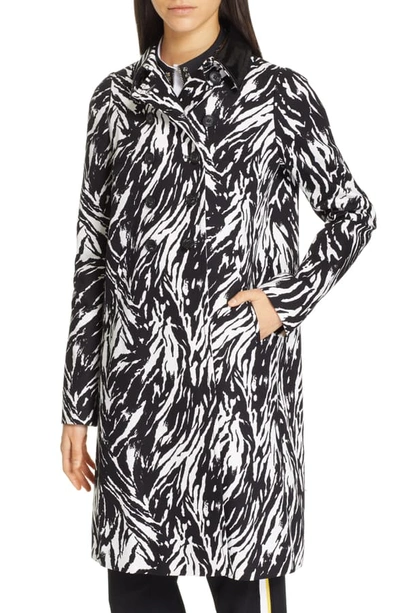 Shop N°21 N?21 Zebra Print Cotton Coat In Black/ White