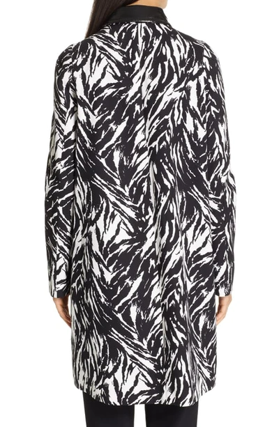 Shop N°21 N?21 Zebra Print Cotton Coat In Black/ White