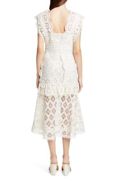 Shop Sea Laurel Lace Midi Dress In White