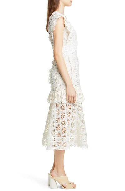 Shop Sea Laurel Lace Midi Dress In White