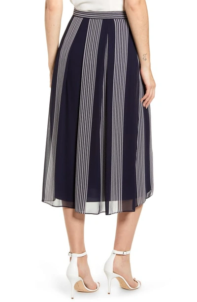 Shop Anne Klein Bilbao Stripe Skirt In Eclipse/ Anne White
