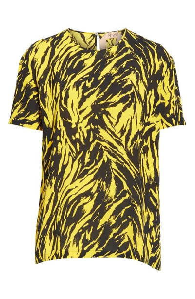 Shop N°21 N?21 Zebra Print Top In Yellow/ Black
