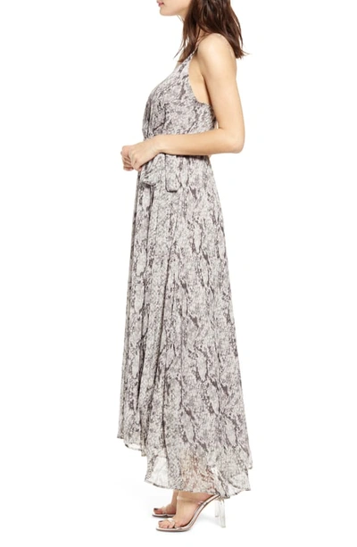 Shop Astr Snake Print Sleeveless Maxi Dress In Grey Python