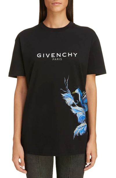 Shop Givenchy Logo Graphic Crewneck Tee In Black