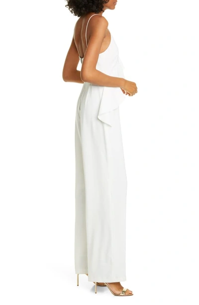 Shop Alice And Olivia Keeva Ruffle Jumpsuit In Off White