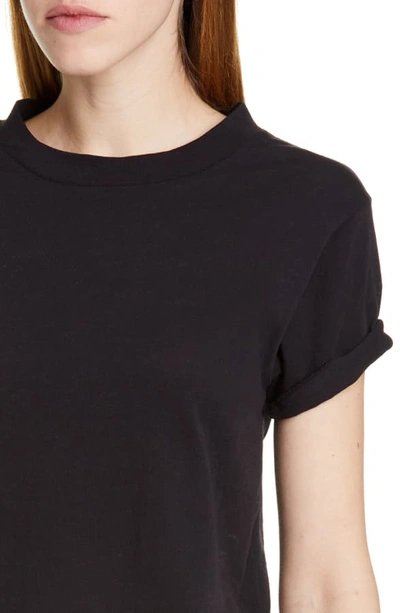 Shop Re/done The 70s Rolled Sleeve Tee In Black