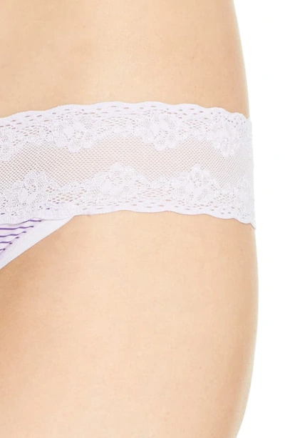 Shop Natori Bliss Perfection Thong In Lilac Stripe Print