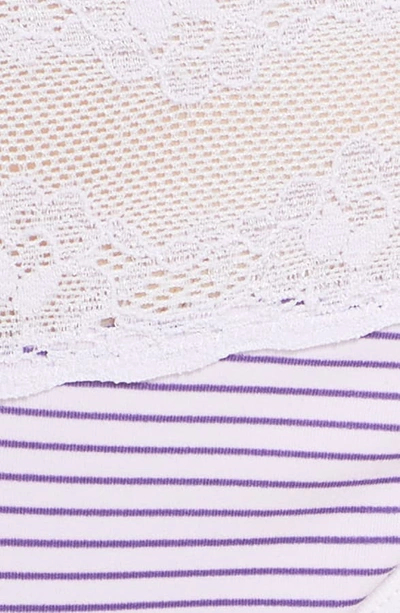 Shop Natori Bliss Perfection Thong In Lilac Stripe Print