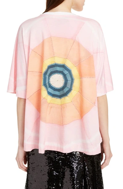 Shop Simone Rocha Beaded Collar Jersey Tee In Pink/ Pink/ Red
