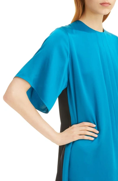 Shop Roksanda Bicolor Silk Satin Dress In Peacock