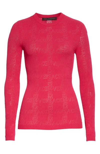 Shop Versace Tattoo Logo Sweater In Pink