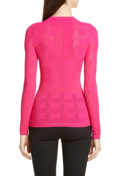 Shop Versace Tattoo Logo Sweater In Pink