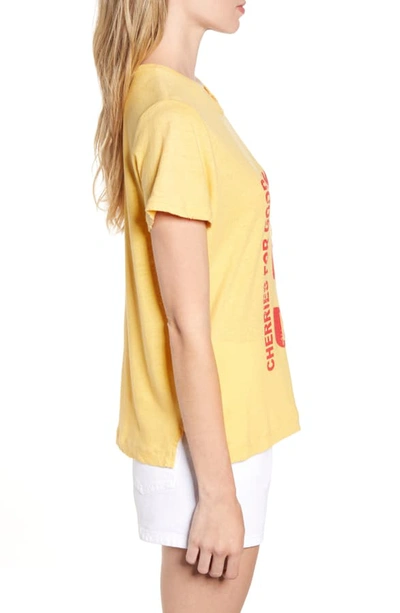 Shop Current Elliott The Drop Pocket Linen & Cotton Tee In Mustard W Graph