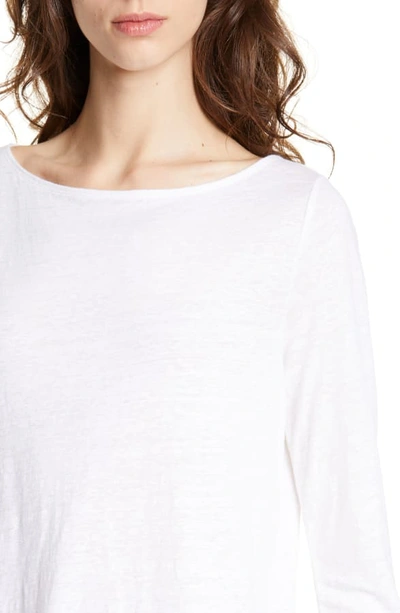 Shop Eileen Fisher Drop Tail Hem Organic Linen Tunic In White