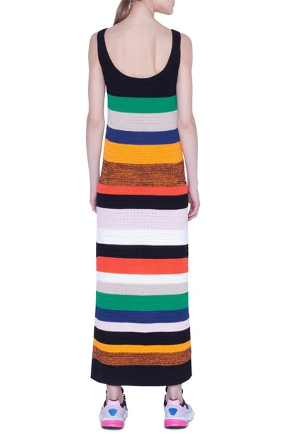 Shop Akris Punto Multicolor Stripe Tank Sweater Dress In Sun/ Black/ Cream