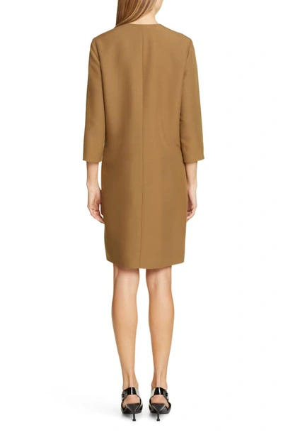 Shop Partow Jaden Zip Front Dress In Caramel