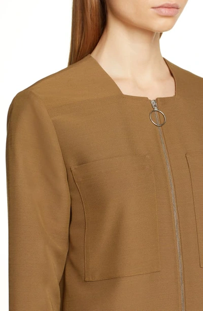 Shop Partow Jaden Zip Front Dress In Caramel