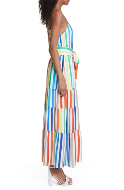 Shop Alice And Olivia Janan Rainbow Stripe Tiered Sundress