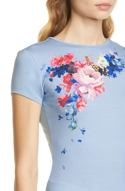 Shop Ted Baker Raspberry Ripple Fitted Tee In Light Blue
