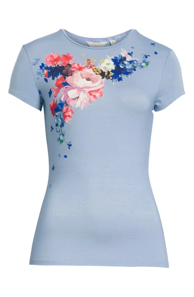 Shop Ted Baker Raspberry Ripple Fitted Tee In Light Blue