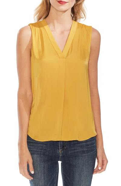Shop Vince Camuto Rumpled Satin Blouse In Amber Sun