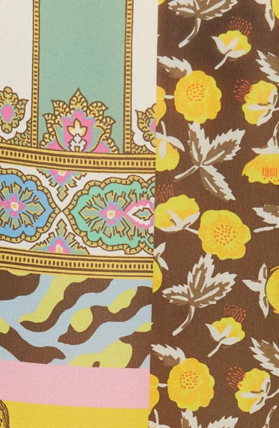 Shop Etro Patchwork Print Silk Tunic In Yellow