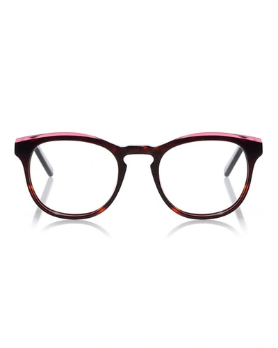Shop Eyebobs Surprise Round Acetate Reading Glasses In Pink/tortoise