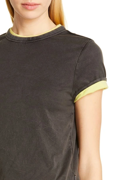 Shop Alexander Wang T Superfine Reversible Tee In Washed Black/ Lemon