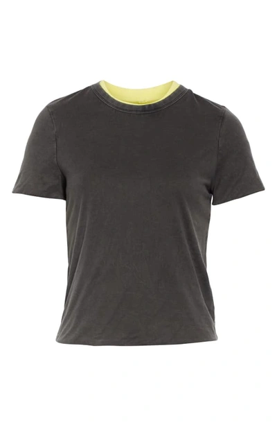 Shop Alexander Wang T Superfine Reversible Tee In Washed Black/ Lemon