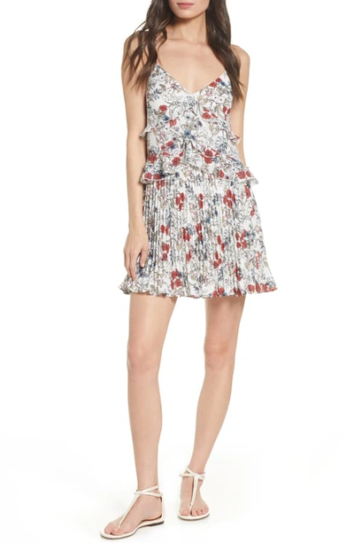 Shop Ali & Jay Samo Floral Ruffle Pleated Minidress In Multi Floral