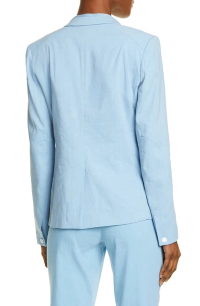 Shop Rag & Bone Lucy Linen Blend Blazer In Blue