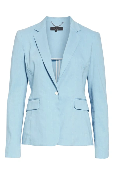 Shop Rag & Bone Lucy Linen Blend Blazer In Blue