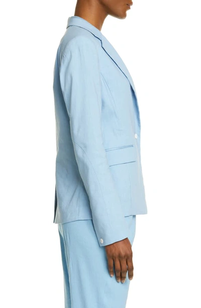 Shop Rag & Bone Lucy Linen Blend Blazer In Blue