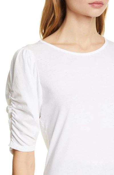 Shop Frame Ruched Sleeve Top In Blanc