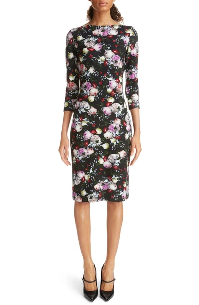 Reese Floral-print Stretch-jersey Dress In Black Multi