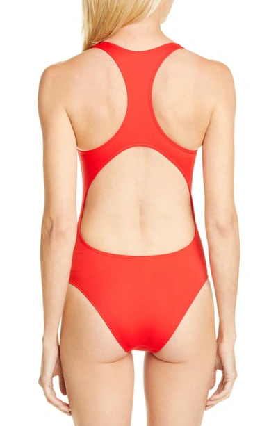 Shop Vetements Logo Swimsuit In Red
