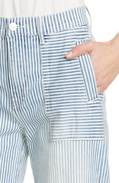 Shop Frame Engineer Stripe High Waist Palazzo Jeans In Normandie