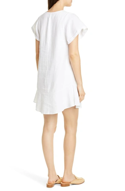 Shop Joie Carlen Linen Shift Dress In Porcelain