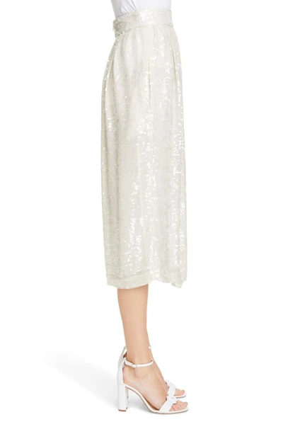 Shop Adam Lippes Sequin Skirt In Ivory/ Ivory