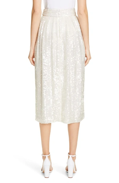 Shop Adam Lippes Sequin Skirt In Ivory/ Ivory