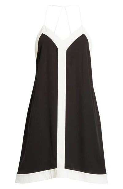 Shop Alice And Olivia Alexi Swing Dress In Black/ Off White