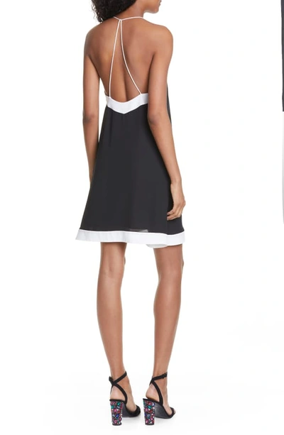 Shop Alice And Olivia Alexi Swing Dress In Black/ Off White