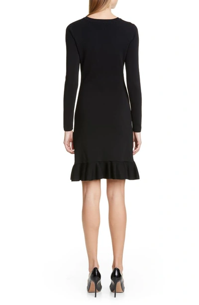 Shop Altuzarra Long Sleeve A-line Sweater Dress In Black