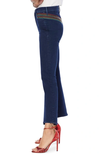 Shop Mother The Smooth Hustler High Waist Crop Flare Jeans In Over The Rainbow