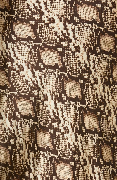 Shop Nili Lotan Snake Print Silk Evening Dress In Dark Brown Snake Print